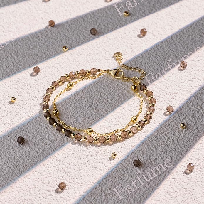 Farfume Crystal Bracelet Beaded Bracelets for Women 4mm Natural Stone Beads Gemstone Handmade Anxiety Jewelry Gifts