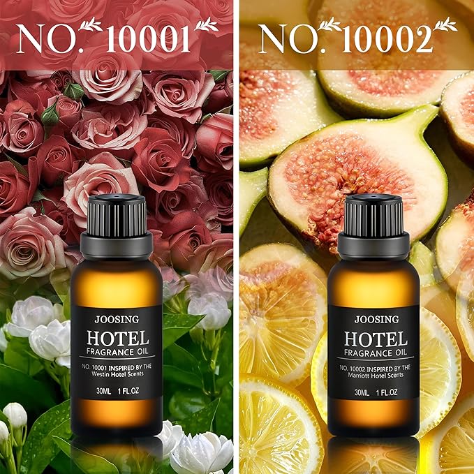 Hotel Diffuser Oils Gift Set, Joosing Hotel Scent Essential Oils 4 x 30ml Large Bottles (4 Fl Oz Total), Premium Fragrance Oil for Le Labo Aromatherapy Diffusers and Humidifiers
