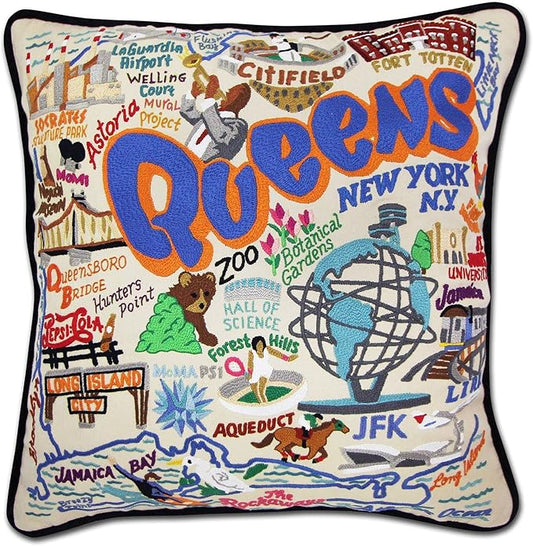 Catstudio Queens Embroidered Decorative Throw Pillow