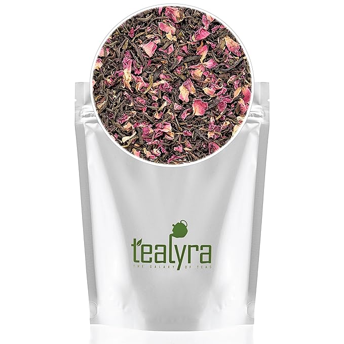 Tealyra - Rosy Earl Grey - Black Tea from Sri Lanka with Jasmine Green Tea and Rose Petals - Fresh Award Winning Tea - Loose Leaf Tea - Medium Caffeine - 110g (4-ounce)