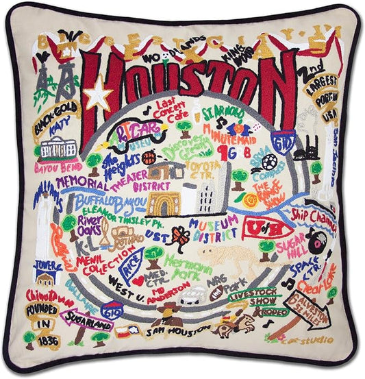 Catstudio Houston Embroidered Decorative Throw Pillow