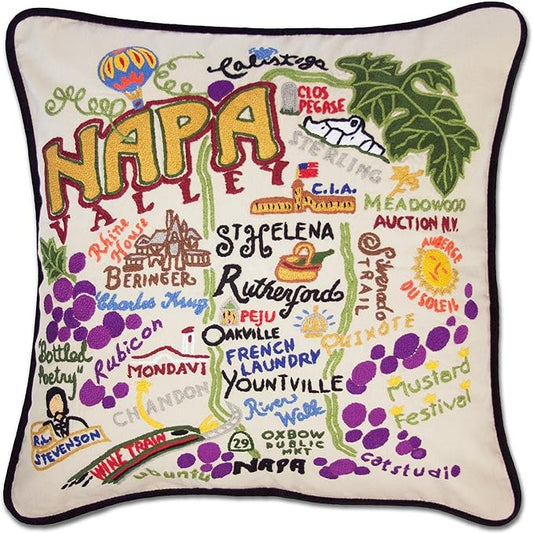 Catstudio Napa Valley Embroidered Decorative Throw Pillow