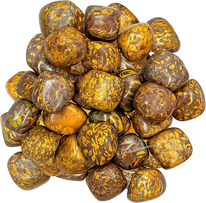 Amazing Gemstone Fruit Jasper Crystals and Healing Stones Tumbled - 1 oz African Bloodstone Stone, Healing Stones for Energy Balance, Premium Polished Gems Rocks for Meditation and Wellness