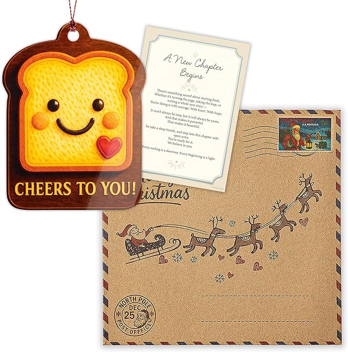 New Beginning Ornament – Fresh Start Gift | Graduation Ornament + Encouragement Keepsake – Celebration Ornament 2025 – Suncatcher Effect Window Hanging – Cheers 528