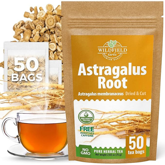 50 Bags Astragalus Root Herbal Tea – 50 Tea Bags 1.5g Astragalus Root Huang Qi