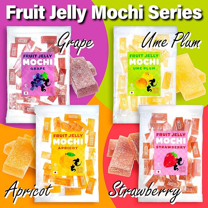 Jelly Fruit Mochi, Japanese Traditional Candy, individually wrapped, Artisanal Handworks, 100% Japanese Apricot, 300g【YAMASAN】