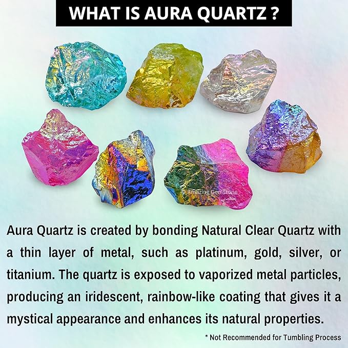 Amazing Gemstone Apple Aura Quartz Raw Crystals and Healing Stones, Natural Rocks for Meditation - DIY Raw Stones and Crystals, 2 Pieces