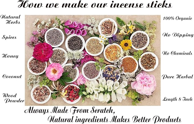 raajsee Lavender Incense Sticks 100 Gm Pack-100% Pure Organic Natural Hand Rolled Free from Chemicals-for Church,Aroma Therapy,Relaxation,Meditation,Positivity & Sensual Therapy