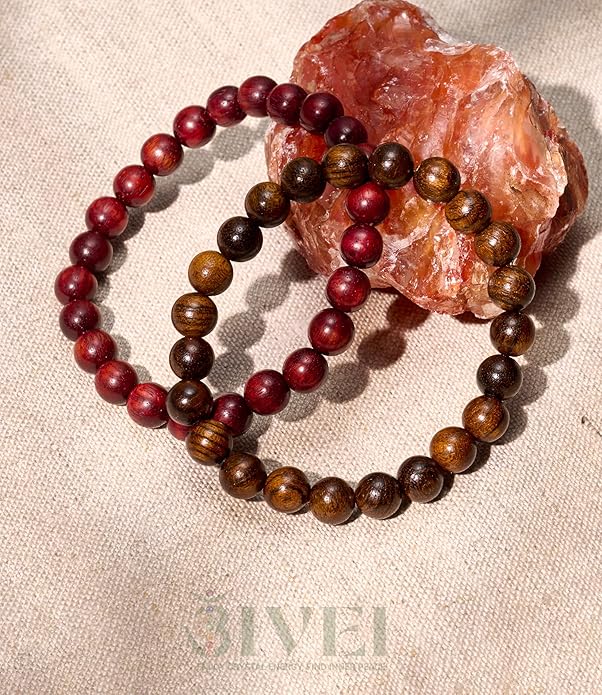Bivei Natural Gemstone Semi Precious Healing Crystals Handmade Stretchy Round Beads Bracelet, Enhance Positive Energy