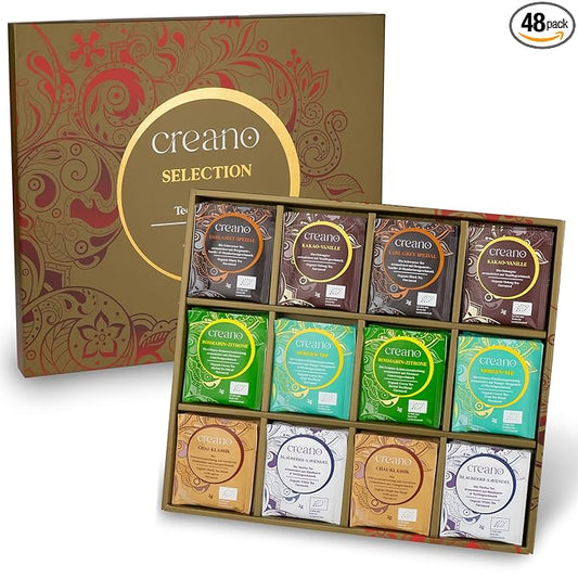 Creano Organic Tea Gift Set – 48 Organic Tea Bags in 6 Dreamy Varieties – 96 g*