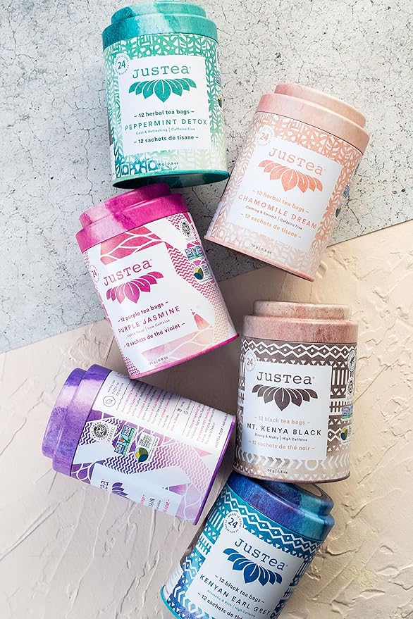 JusTea Chamomile Dream | Pyramid Compostable Tea Bags | Herbal Tea | 12+ Cups | Caffeine Free | Award-Winning | Fair Trade | Non-GMO