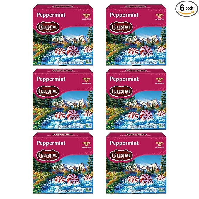 Celestial Seasonings Herbal Tea, Peppermint, 40 Count (Pack of 6)
