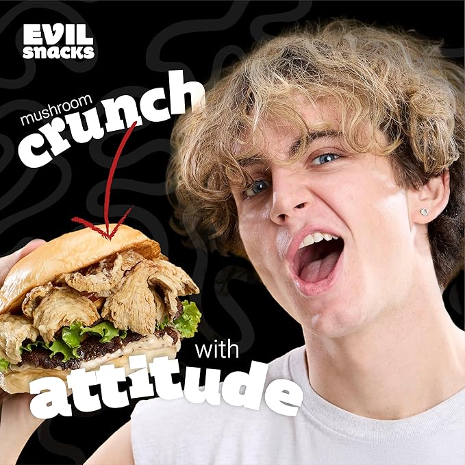 EVIL SNACKS Crunchy Mushroom Chips - VARIETY PACK, Non-GMO Project Verified, Plant-Based, Vegan - Nutrient-Packed, On-the-Go Snack - 2 Oz (3 Pack)