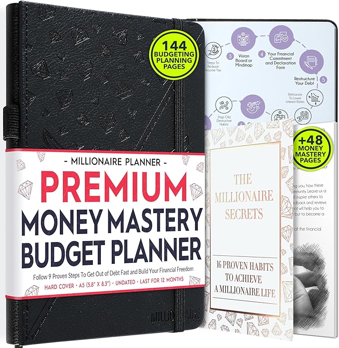 Budget Planner and Monthly Bill Organizer - Finance Planner, 12-Month Journey to Financial Freedom | Bill Payment Tracker Monthly Organizer, Money Saving & Expense Tracker | Undated Budgeting Journal