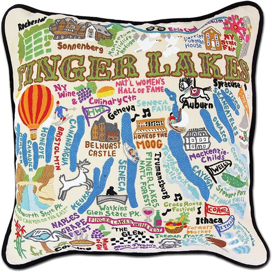 Catstudio Finger Lakes Embroidered Decorative Throw Pillow