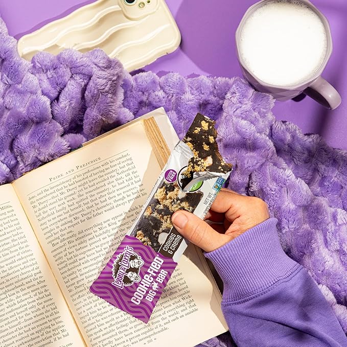 Lenny & Larry's Cookie-fied BIG BAR – Cookies and Creme Vegan Protein Bars 4x90g – Healthy Snacks, 24g Plant Protein & 10g Prebiotic Fiber – Gluten free Power Bar, Vegan