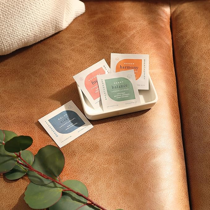 Aromatherapy Focus Patches - Pure Essential Oil Aroma Patch - Black Pepper and Basil Essential Oil for Focus - 8-Pack