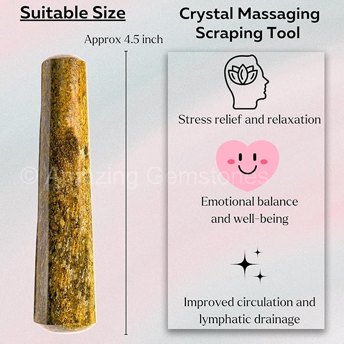 Amazing Gemstone Bronzite Crystal Wand Massage Stick - Pelvic Wand Gua Sha for Adults - Crystals and Healing Stones Massage Wands for Adults Gifts (Smooth)