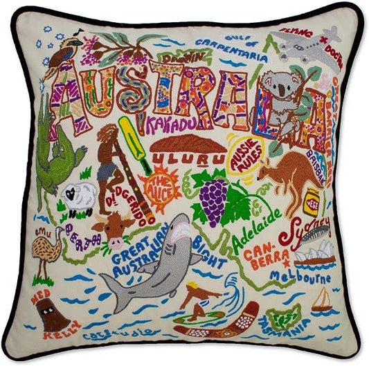Catstudio Australia Embroidered Decorative Throw Pillow