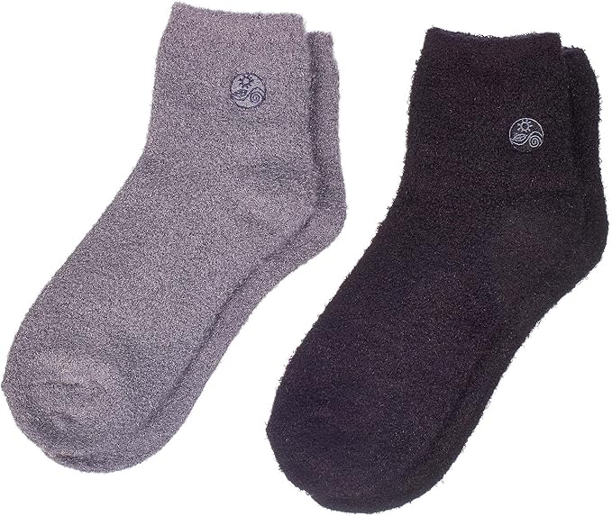 Earth Therapeutics Aloe Socks - Double Pack - Gray/Black (2 Pairs)