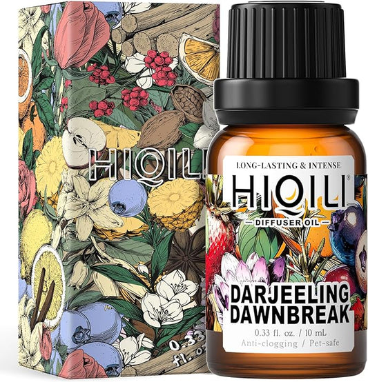 HIQILI Darjeeling Dawnbreak Diffuser Oil for Humidifier, New Car & Home, Long-Lasting Hotel Scent - Pour Homme - 0.34 Fl Oz