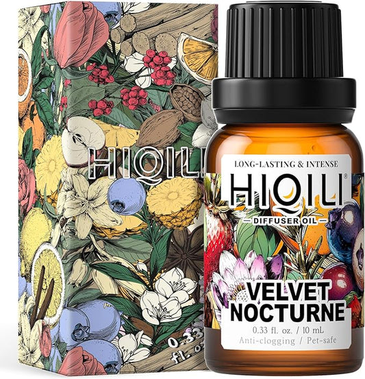 HIQILI Velvet Nocturne Diffuser Oil, Ideal for Hotel Diffuser, Luxury Perfume, Dryer Balls, Pet Friendly, Long Lasting - 0.34 Fl Oz
