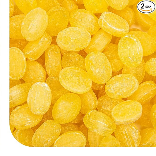 Lemon Drops Hard Candy - 2 Pound Bulk Bag - Classic Lemon Hard Candy with Sweet and Tart Citrus Flavor - Sanded Yellow Candy for Party Favors and Events