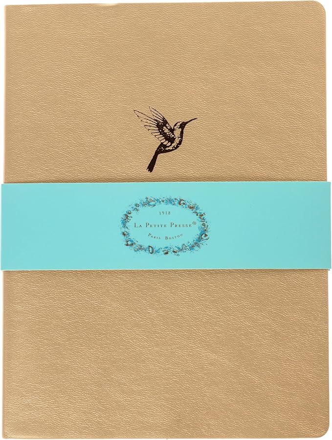 Graphique Hummingbird Vegan Leather Journal, Diary Notebook for Writing, 192 Lined Pages, La Petite Press Collection, 6” x 8”
