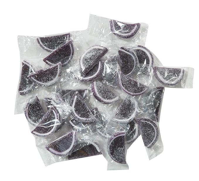 Boston Fruit Slice Individually Wrapped Gourmet Gummy Candy 1lb Box (Grape)