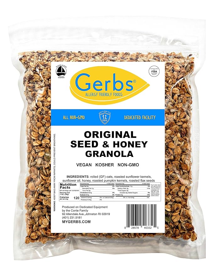Gerbs Original Seed n' Honey Granola, 4 LBS. - Top 14 Food Allergy Free & Non GMO - Keto Safe - Made in Rhode Island …