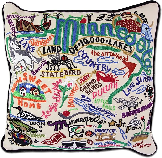 Catstudio Minnesota Embroidered Decorative Throw Pillow