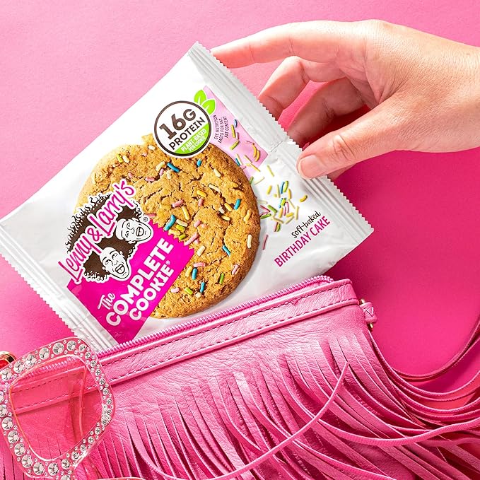 Lenny & Larry's The Complete Cookie, Birthday Cake, Soft Baked, 16g Plant Protein, Vegan, Non-GMO, 4 Ounce Cookie (Pack of 12)
