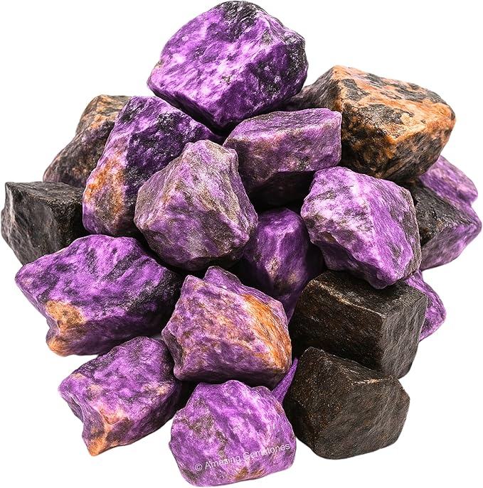 Amazing Gemstone 2 Pieces Stichtite Raw Crystals and Healing Stones, Natural Rocks for Tumbling and DIY Raw Stones and Crystals