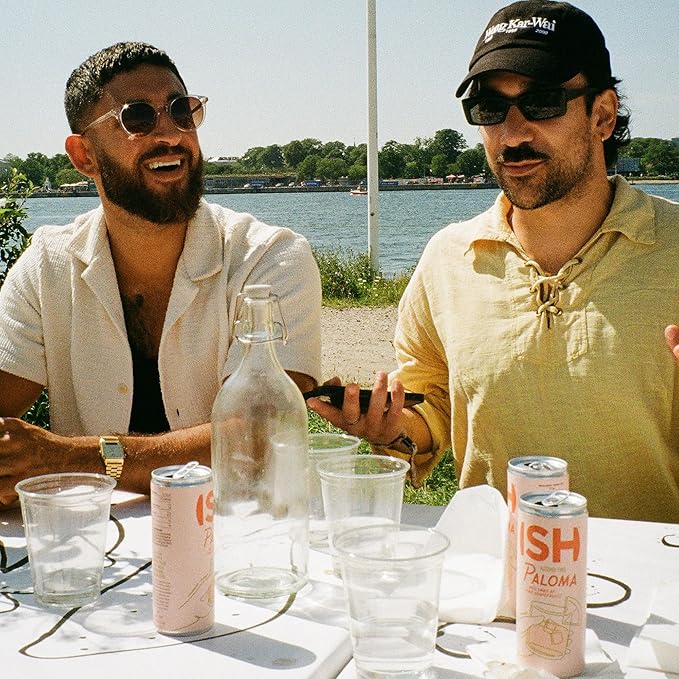 ISH Paloma, Non Alcoholic Canned Cocktail, Award Winning Non-Alcoholic Spirits, Gluten Free Mocktail Drinks with Pink Grapefruit, Lime and Mexican Blue Agave, Zero Proof Ready to Drink Cans, 4 Pack