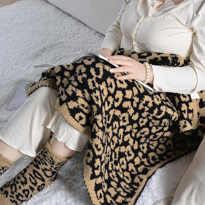 Care Package Get Well Soon Gift Baskets Self Care Gifts for Women Birthday Gift Basket for Her, Birthday Box Leopard Print Gifts for Women Mom Wife Daughter Sister Friends Leopard Brown