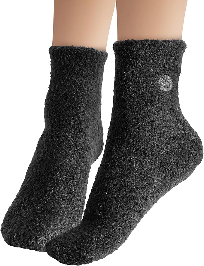 Earth Therapeutics Aloe Socks - Double Pack - Gray/Black (2 Pairs)