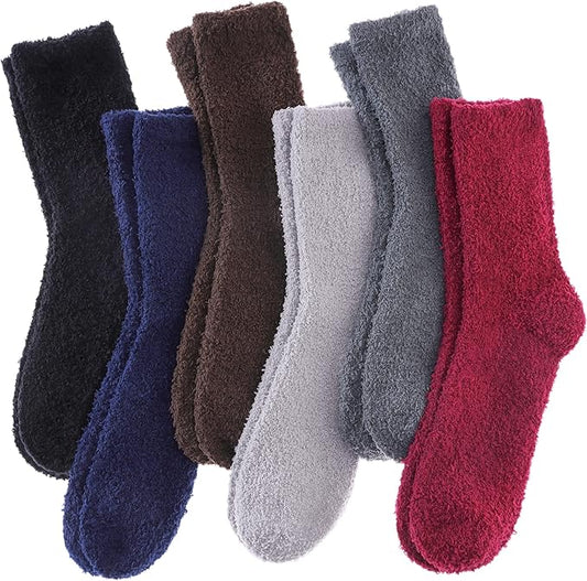 LINEMIN Womens Fuzzy Socks Cozy Fluffy Winter Warm Slipper Socks Microfiber Soft Home Sleeping Socks