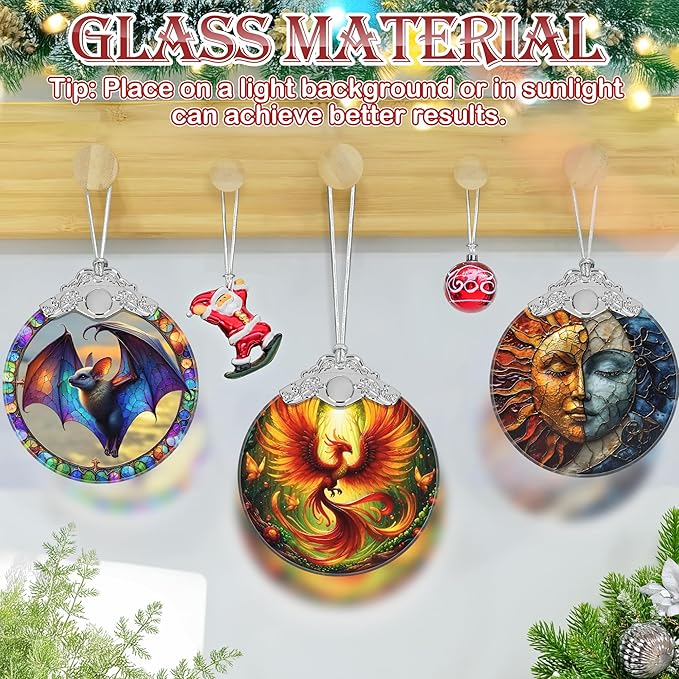 Christmas Ornament, 2025 Ornaments for Christmas Tree, Stained Glass Hanging Ornament, Holiday Ornaments, Unique Gift Idea - Phoenix
