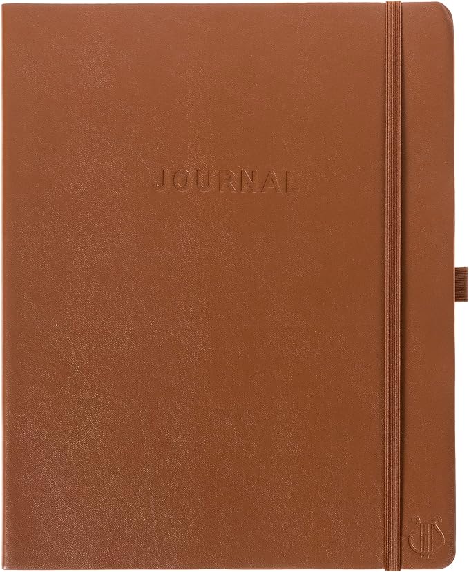 Graphique Apollo Vegan Leather Journal | Hardcover Notebook | 192 Lined Pages | Inner Pocket, Pen Loop, Elastic Closure | Work, Diary, Notes | 8” x 10”