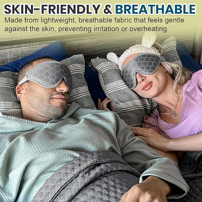 HILU Sleep Mask - 100% Light Blocking Eye Mask for Sleeping - Zero Eye Pressure, Comfortable & Adjustable Design - Durable Sleep Blindfold for Women, Men, Travel, Naps & Shift Work | Gray