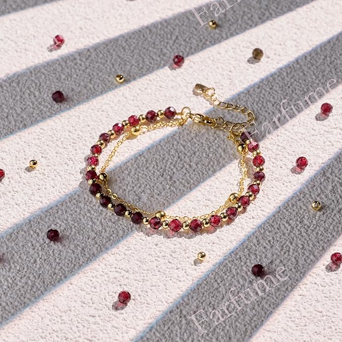 Farfume Crystal Bracelet Beaded Bracelets for Women 4mm Natural Stone Beads Gemstone Handmade Anxiety Jewelry Gifts