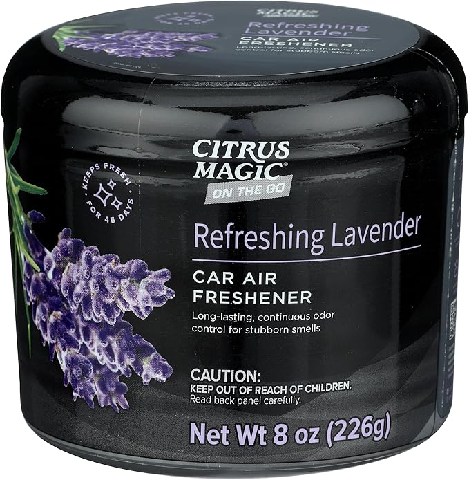 Citrus Magic On The Go Odor Absorbing Solid Car Air Freshener, Refreshing Lavender, 8-Ounce, Pack of 1
