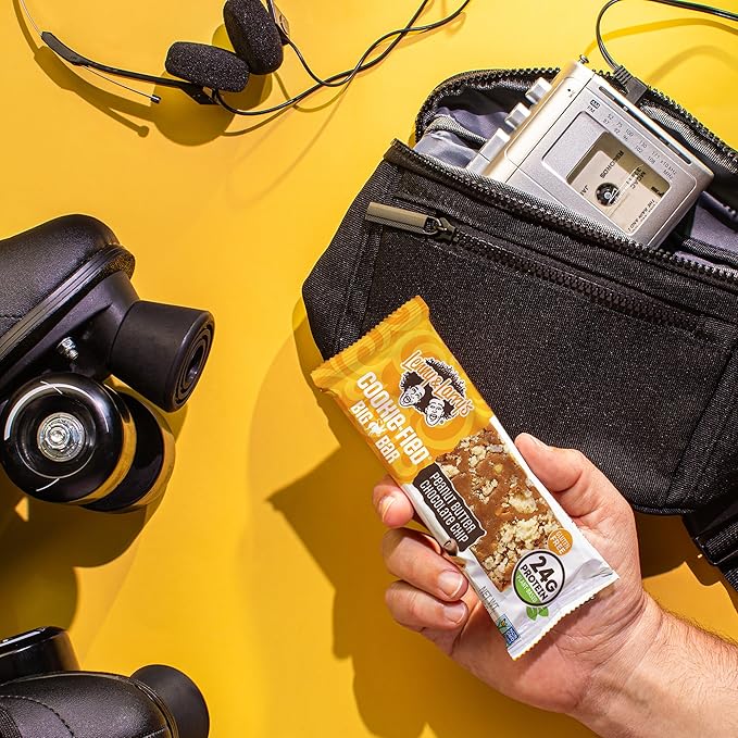 Lenny & Larry's Cookie-fied BIG BAR – Peanut Butter Chocolate Chip Vegan Protein Bars 12x90g – Healthy Snacks, 24g Plant Protein & 10g Prebiotic Fiber – Gluten free Power Bar, Keto Friendly & Vegan