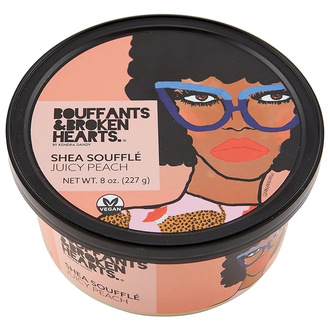 Ashanti Naturals Scented Whipped Shea Butter for Skin | Moisturizing African Raw Shea Butter, Almond Oil and Coconut (Juicy Peach Souffle, 8oz)