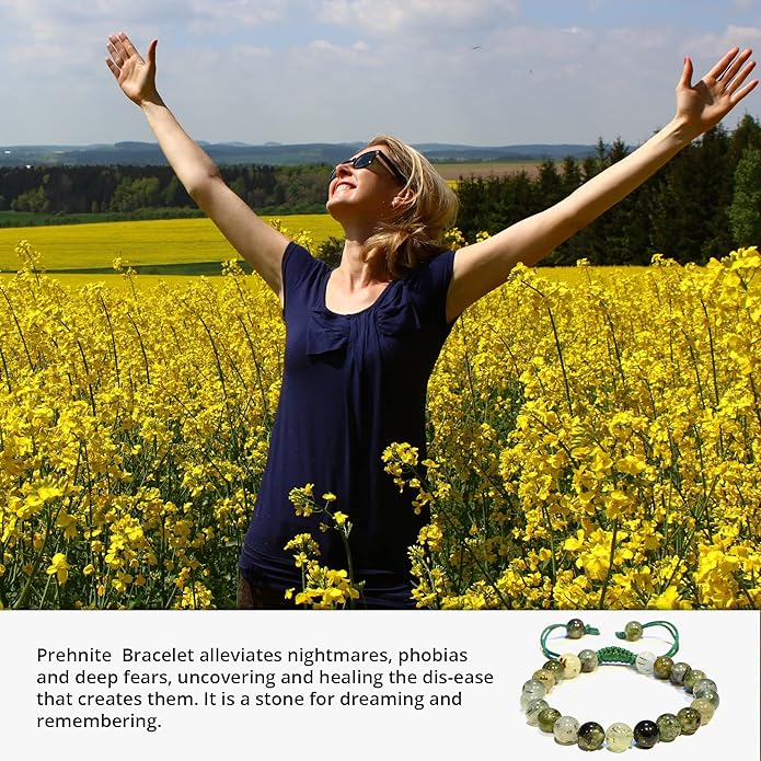 Energy Protection Crystal Handmade Adjustable Bead Bracelet Perfect for Men, Women’s Gift - Gemstone Healing Stretch Bracelet Pulsera Para Hombre Mujer Stocking Stuffer