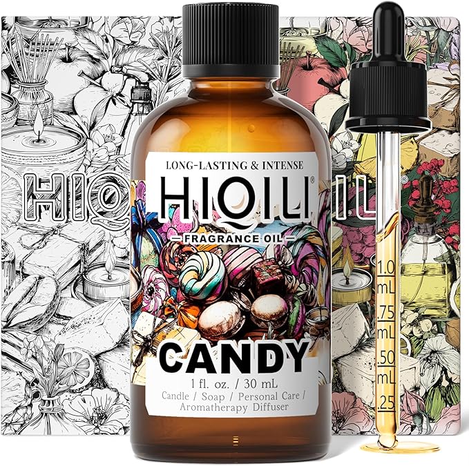 HIQILI Candy Fragrance Oil for Diffusers for Home, Sweet Scent, Perfect for Soap & Candle Making, Long-Lasting - 1 Fl Oz