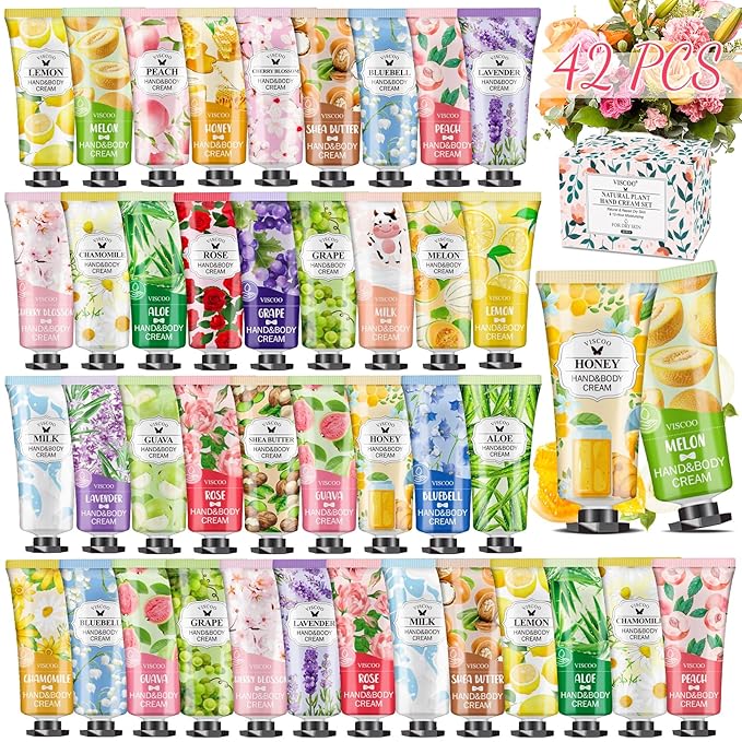 42 Pack Hand Cream Gifts Set for Women, Bulk Hand Lotion for Birthday Gifts for Women, Bridesmaid Gifts, Thank You Gifts, Mini Moisturizing Hand Lotion Travel Size for Dry Cracked Hands