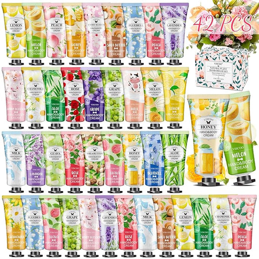 42 Pack Hand Cream Gifts Set for Women, Bulk Hand Lotion for Birthday Gifts for Women, Bridesmaid Gifts, Thank You Gifts, Mini Moisturizing Hand Lotion Travel Size for Dry Cracked Hands