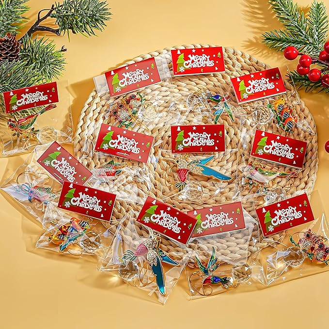 H&D HYALINE & DORA 6 Pcs Hummingbird Hanging Christmas Ornaments Crystal Hummingbird Suncatchers Shiny Rhinestones Bird Hanging Ornaments for Christmas Trees Decorations Party Favor