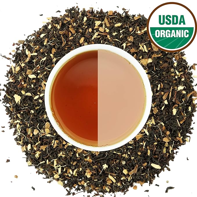 Classic Chai Tea Loose Leaf | CEYLON (110+ Cups) | 100% CERTIFIED ORGANIC Chai Ingredients| Black Tea, Cinnamon, Cardamom, Cloves & Black Pepper | Brews Chai Latte | Ancient Indian House Recipe | 8oz